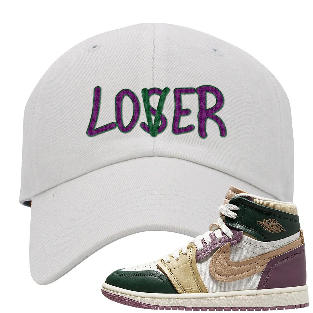 Galactic Jade High 1s Dad Hat | Lover, White