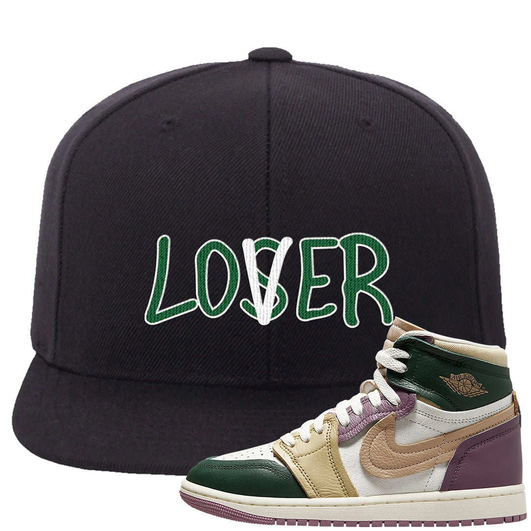Galactic Jade High 1s Snapback Hat | Lover, Black