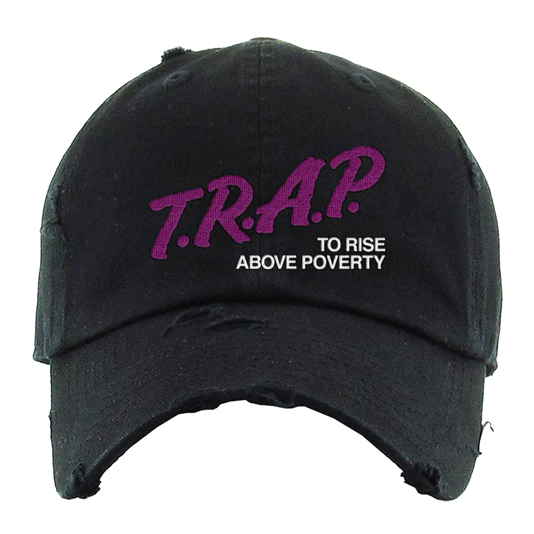 Galactic Jade High 1s Distressed Dad Hat | Trap To Rise Above Poverty, Black