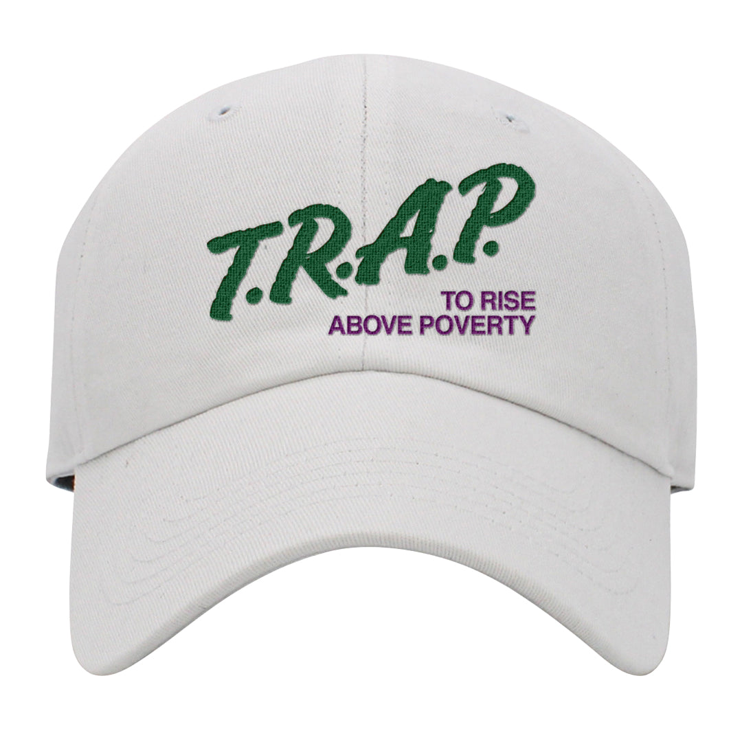 Galactic Jade High 1s Dad Hat | Trap To Rise Above Poverty, White