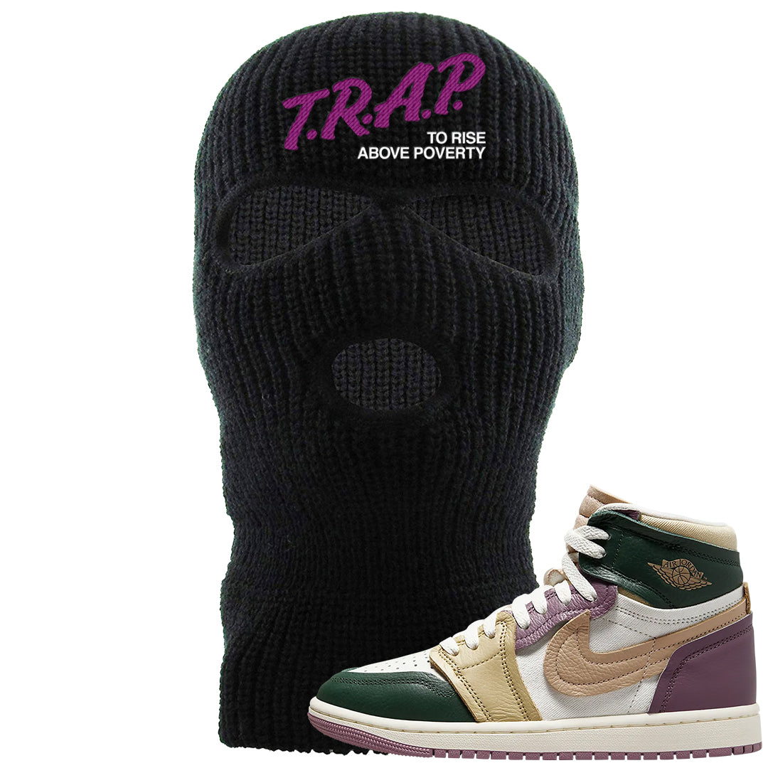 Galactic Jade High 1s Ski Mask | Trap To Rise Above Poverty, Black
