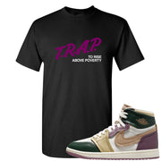 Galactic Jade High 1s T Shirt | Trap To Rise Above Poverty, Black