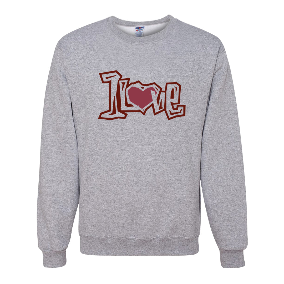 Metallic Burgundy High 1s Crewneck Sweatshirt | 1 Love, Ash