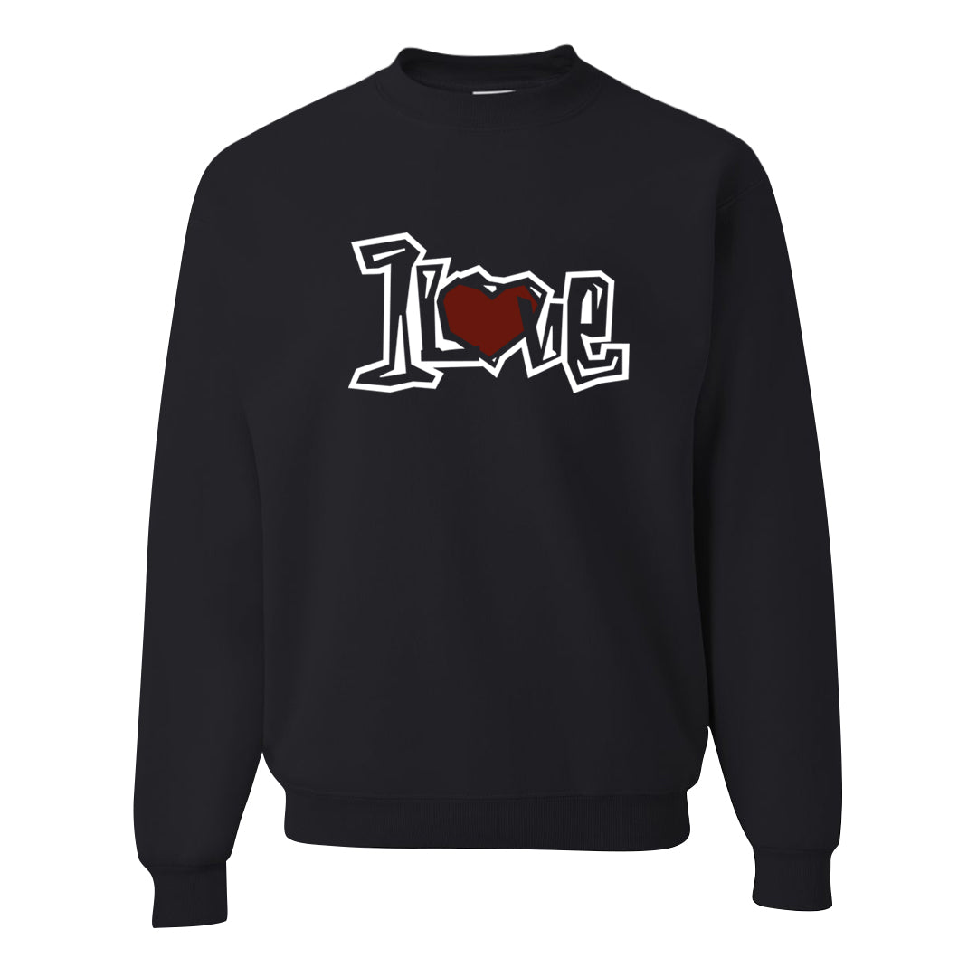 Metallic Burgundy High 1s Crewneck Sweatshirt | 1 Love, Black