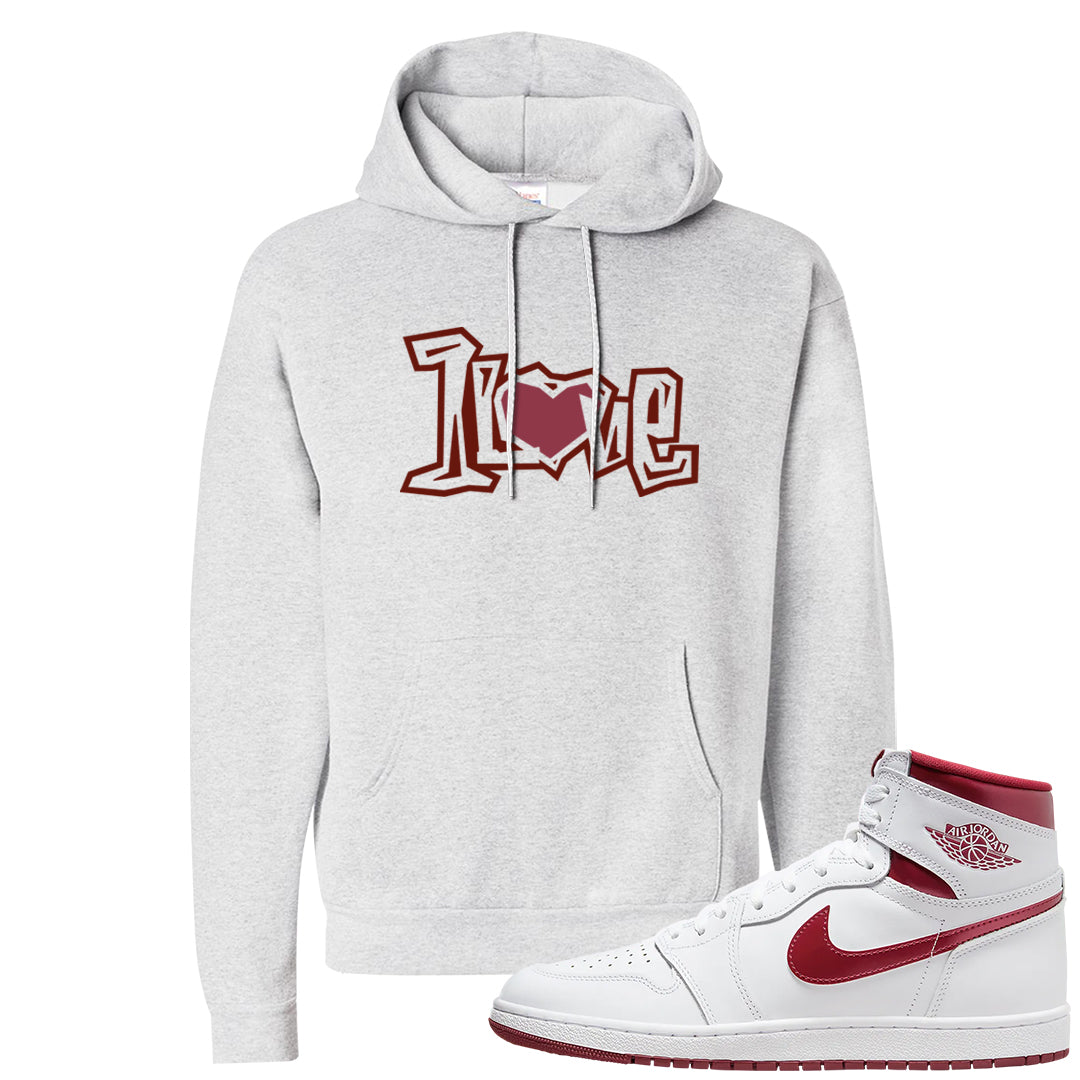 Metallic Burgundy High 1s Hoodie | 1 Love, Ash