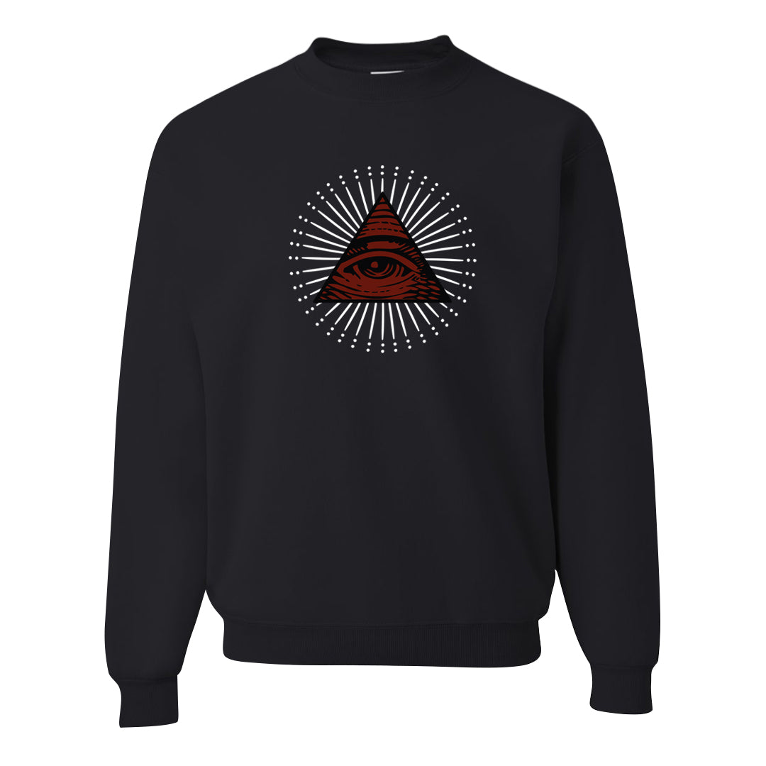 Metallic Burgundy High 1s Crewneck Sweatshirt | All Seeing Eye, Black