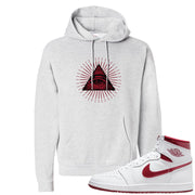 Metallic Burgundy High 1s Hoodie | All Seeing Eye, Ash