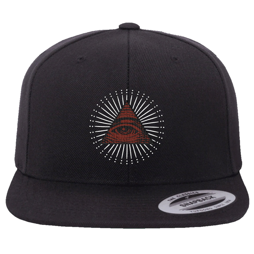 Metallic Burgundy High 1s Snapback Hat | All Seeing Eye, Black
