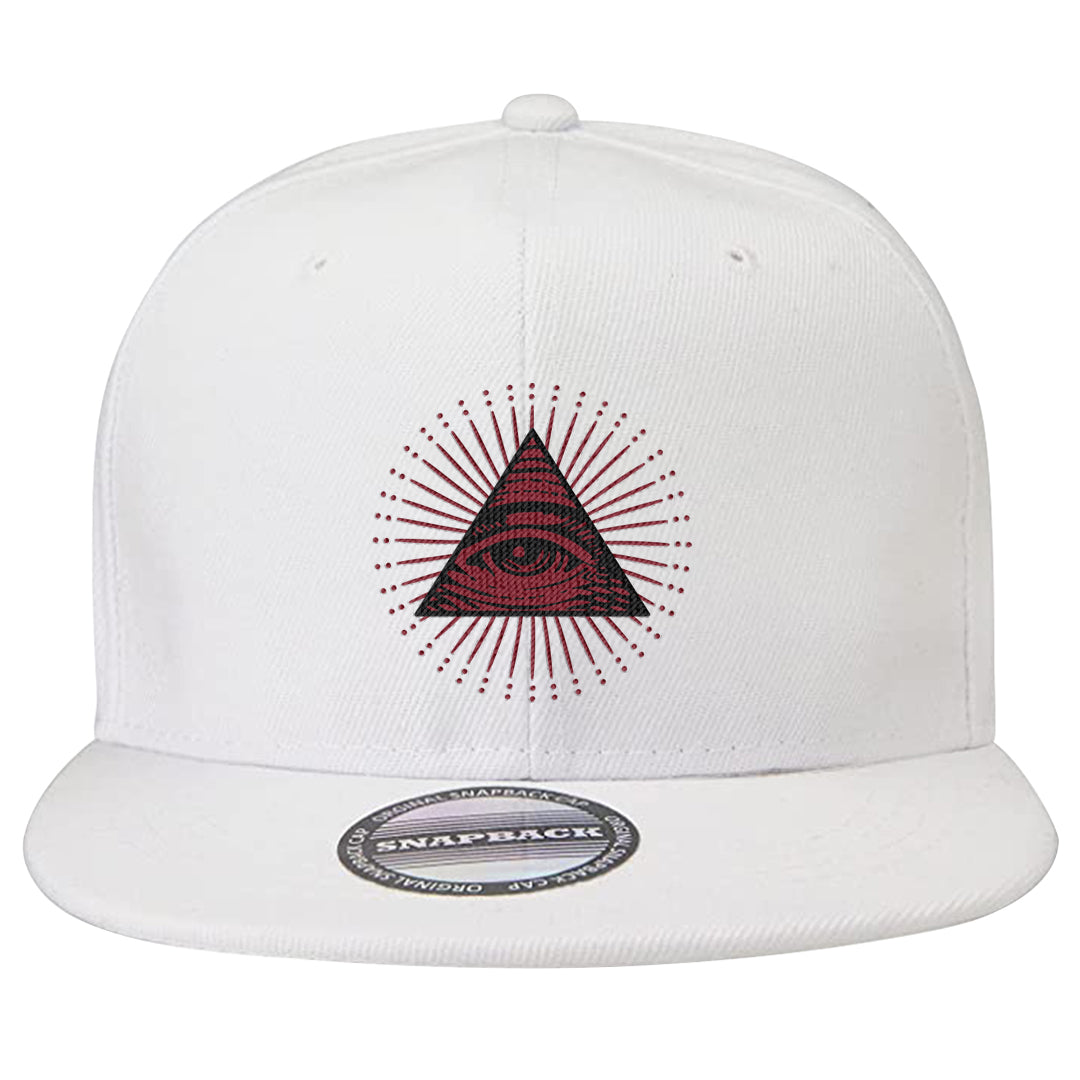 Metallic Burgundy High 1s Snapback Hat | All Seeing Eye, White