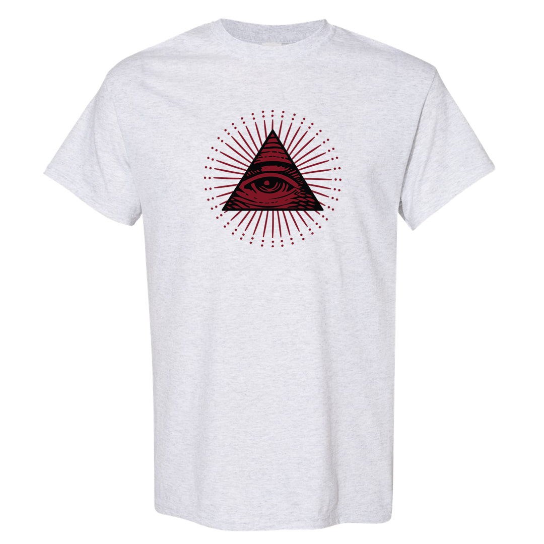 Metallic Burgundy High 1s T Shirt | All Seeing Eye, Ash