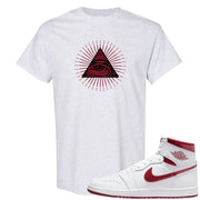 Metallic Burgundy High 1s T Shirt | All Seeing Eye, Ash