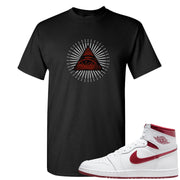 Metallic Burgundy High 1s T Shirt | All Seeing Eye, Black