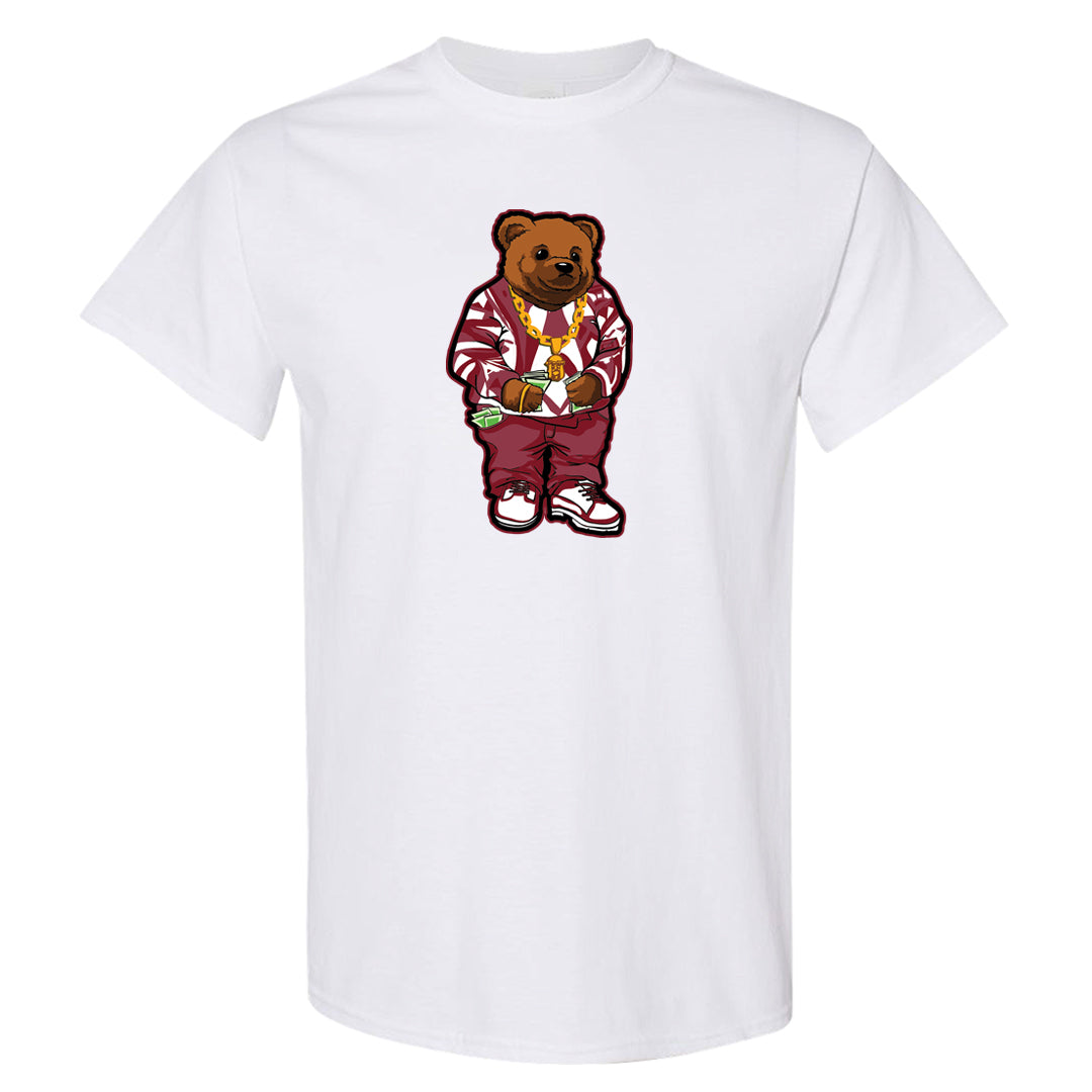 Metallic Burgundy High 1s T Shirt | Sweater Bear, White