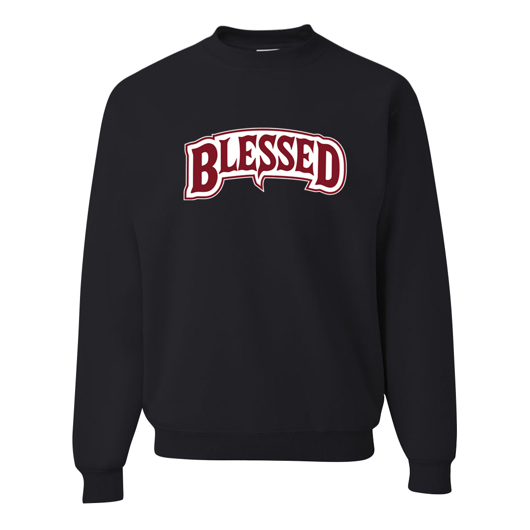 Metallic Burgundy High 1s Crewneck Sweatshirt | Blessed Arch, Black