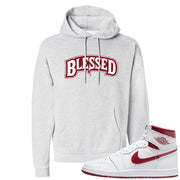 Metallic Burgundy High 1s Hoodie | Blessed Arch, Ash