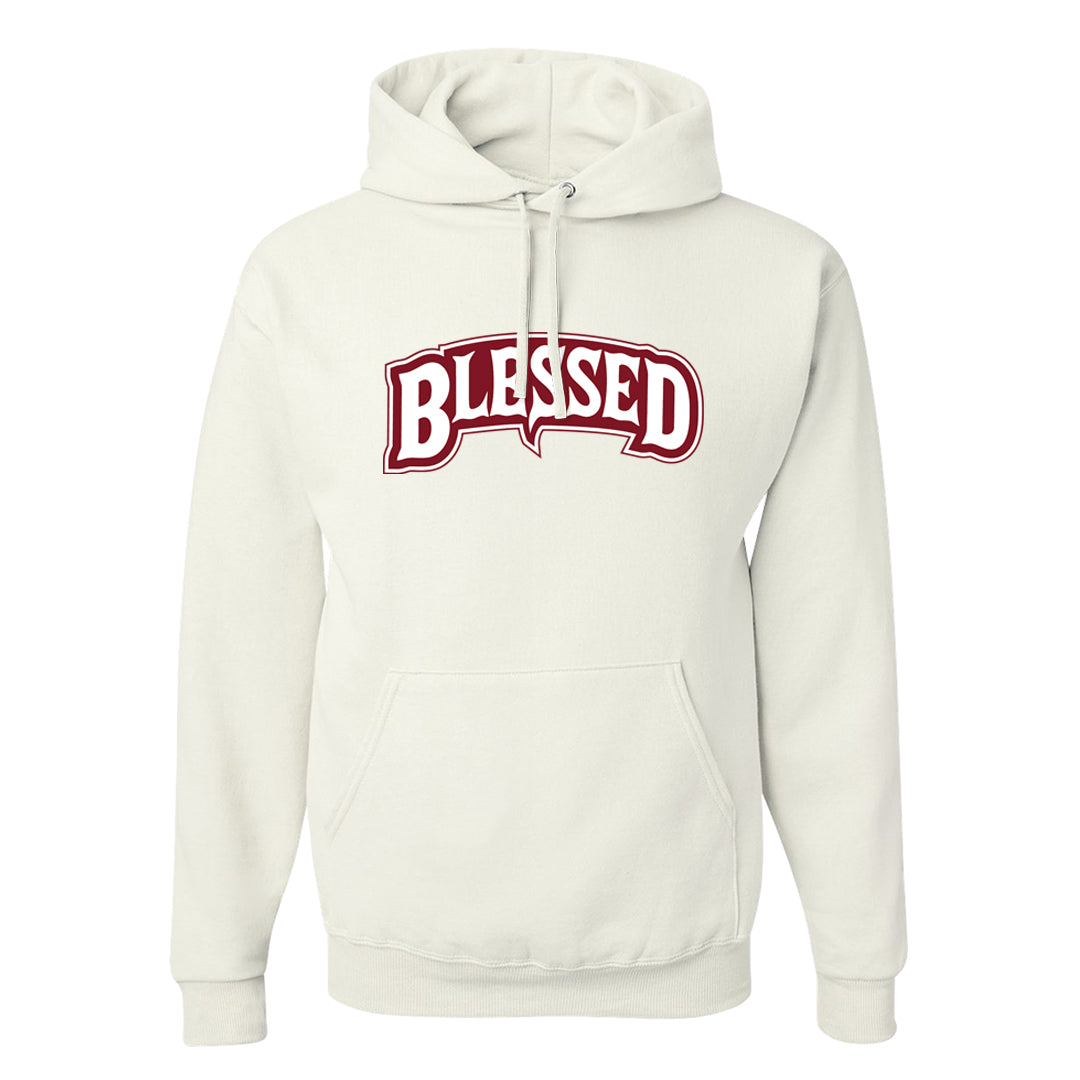 Metallic Burgundy High 1s Hoodie | Blessed Arch, White
