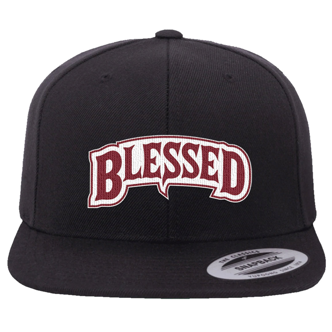 Metallic Burgundy High 1s Snapback Hat | Blessed Arch, Black