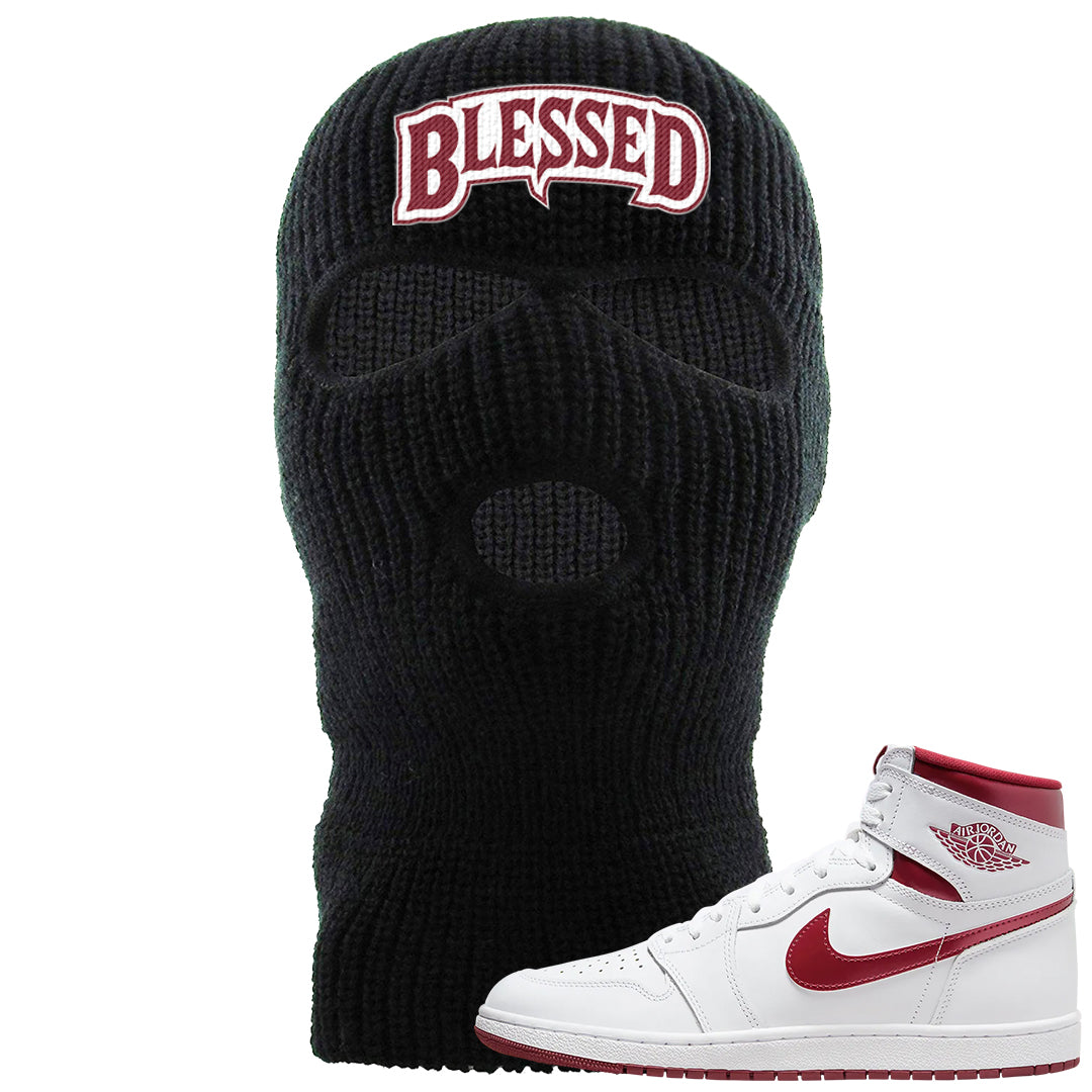 Metallic Burgundy High 1s Ski Mask | Blessed Arch, Black