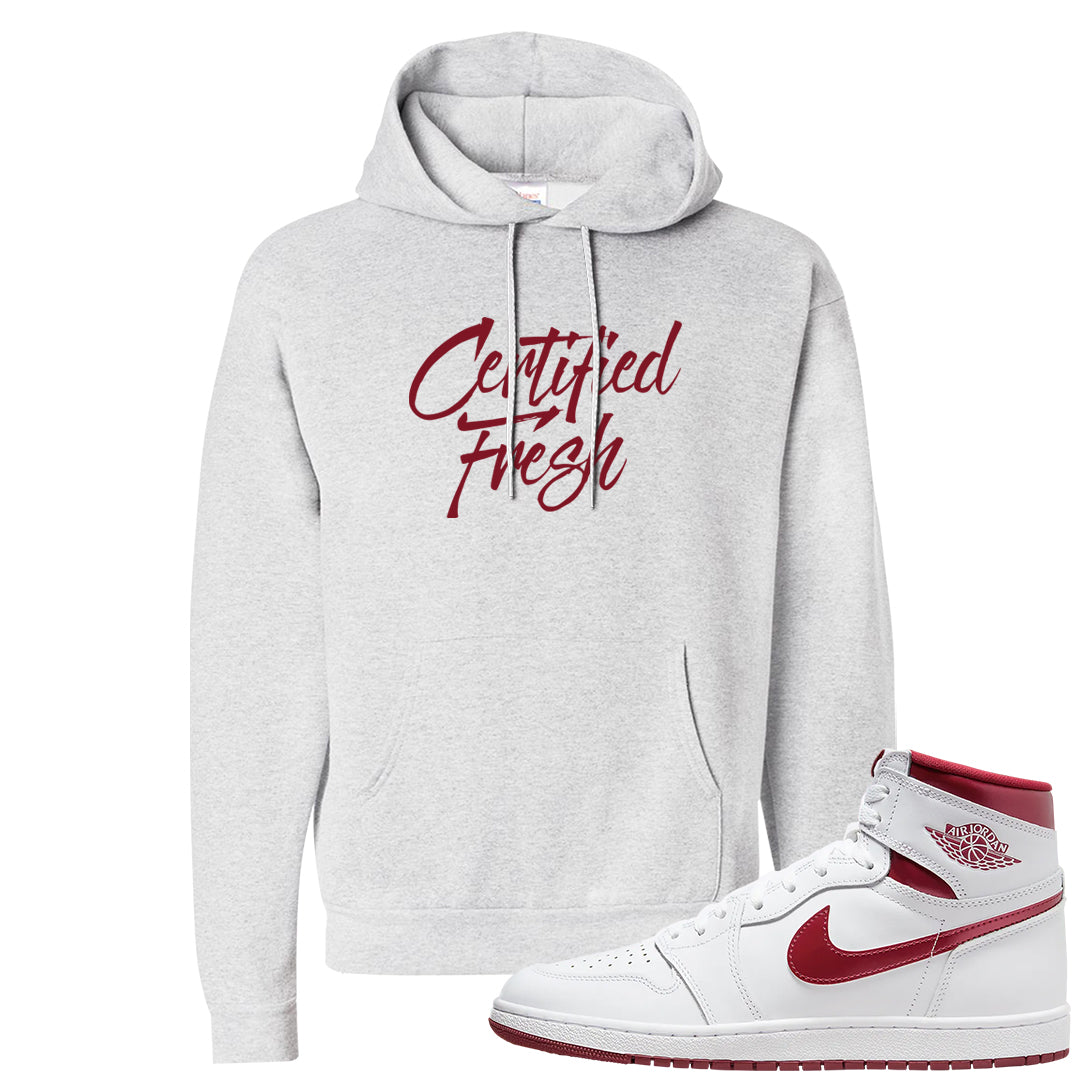 Metallic Burgundy High 1s Hoodie | Certified Fresh, Ash