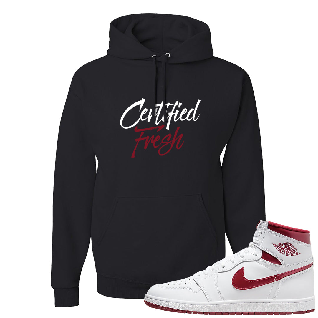 Metallic Burgundy High 1s Hoodie | Certified Fresh, Black