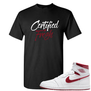 Metallic Burgundy High 1s T Shirt | Certified Fresh, Black