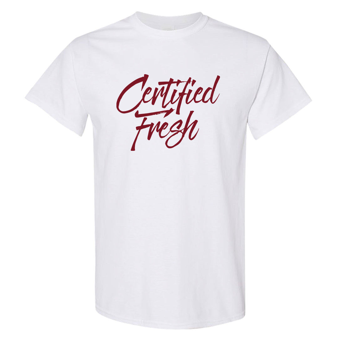 Metallic Burgundy High 1s T Shirt | Certified Fresh, White