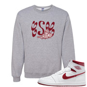 Metallic Burgundy High 1s Crewneck Sweatshirt | Certified Sneakerhead, Ash