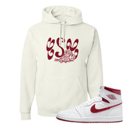 Metallic Burgundy High 1s Hoodie | Certified Sneakerhead, White