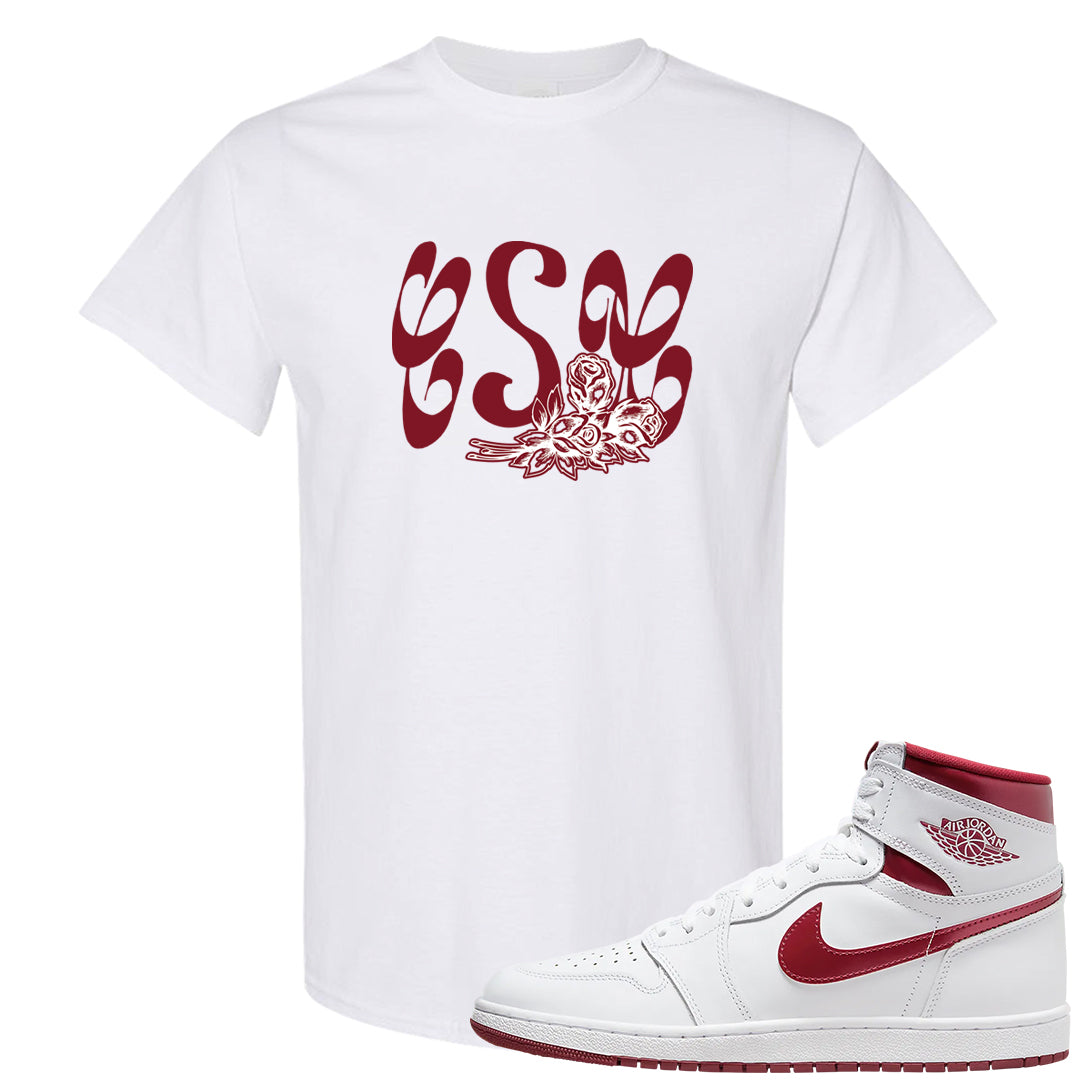 Metallic Burgundy High 1s T Shirt | Certified Sneakerhead, White