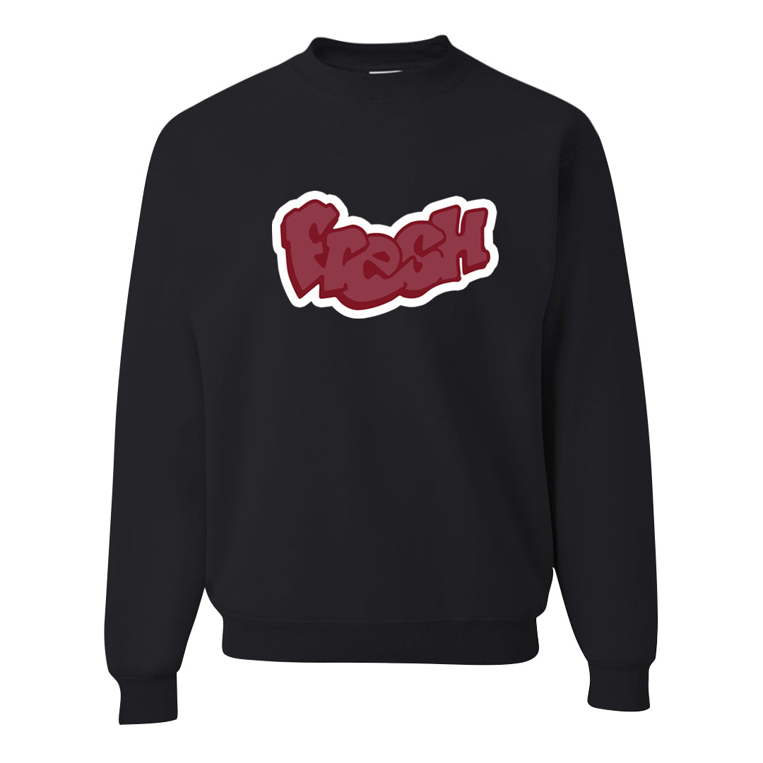 Metallic Burgundy High 1s Crewneck Sweatshirt | Fresh, Black