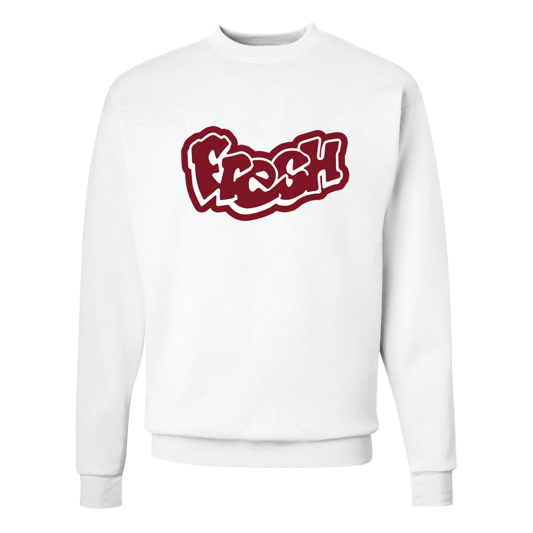 Metallic Burgundy High 1s Crewneck Sweatshirt | Fresh, White