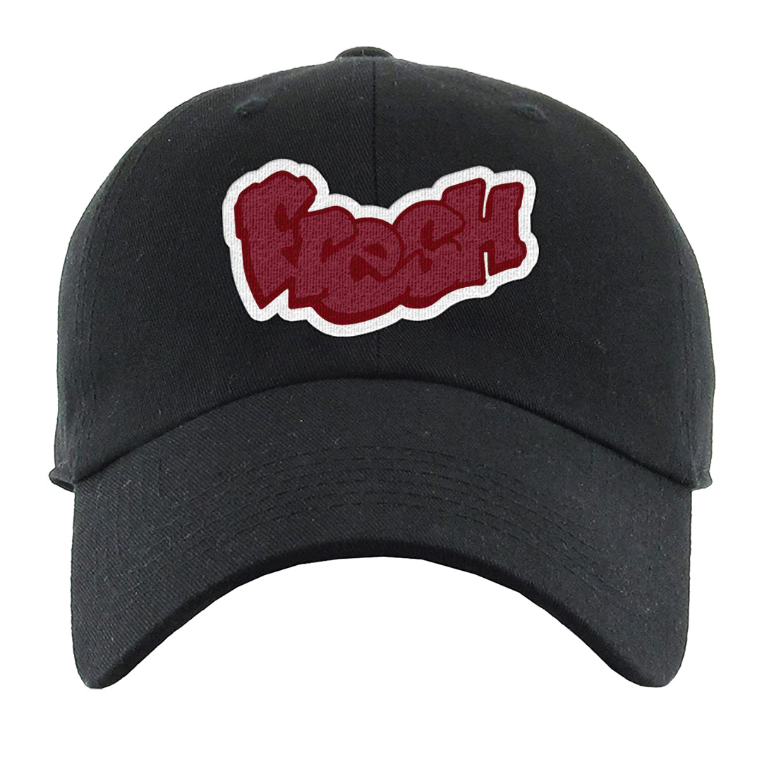 Metallic Burgundy High 1s Dad Hat | Fresh, Black