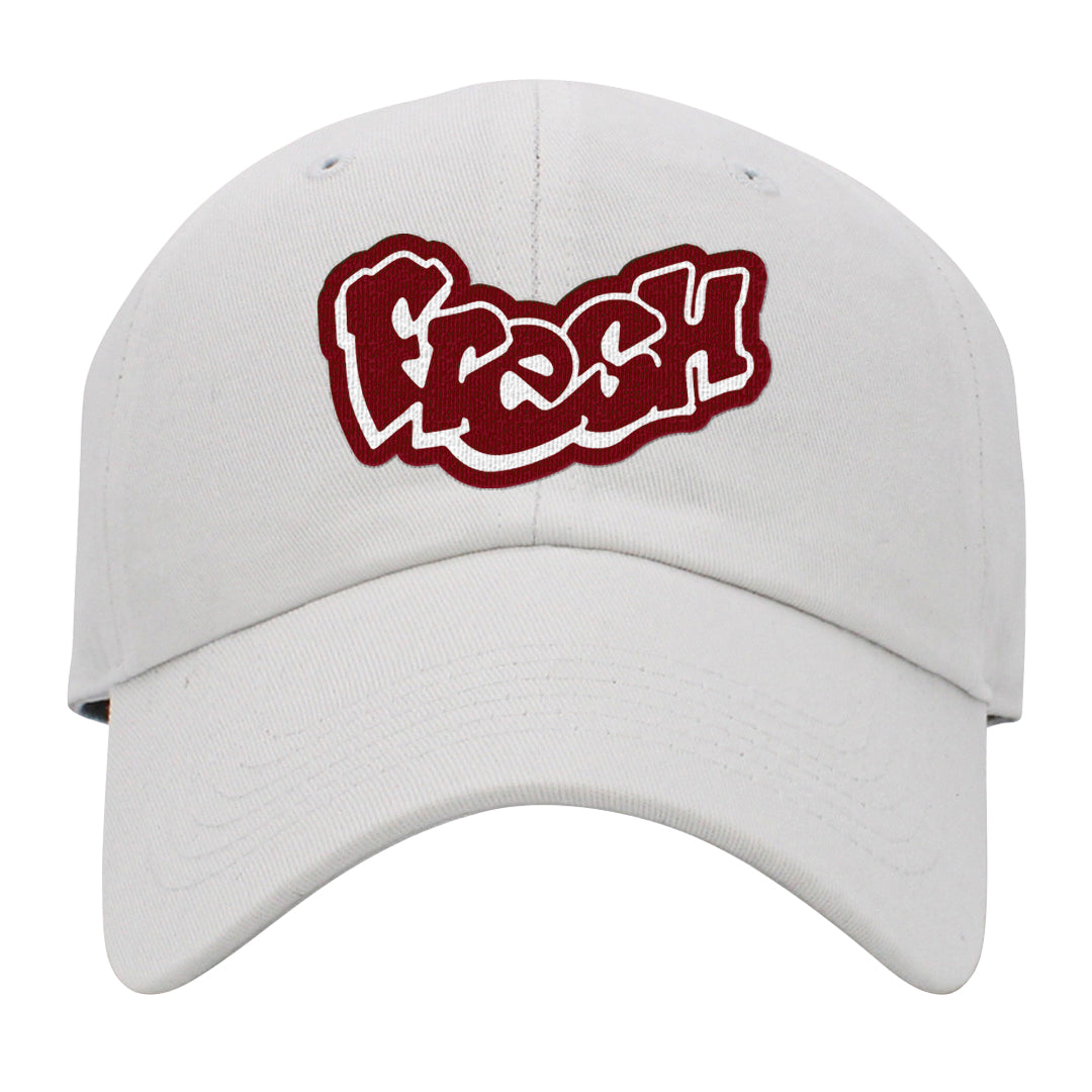 Metallic Burgundy High 1s Dad Hat | Fresh, White