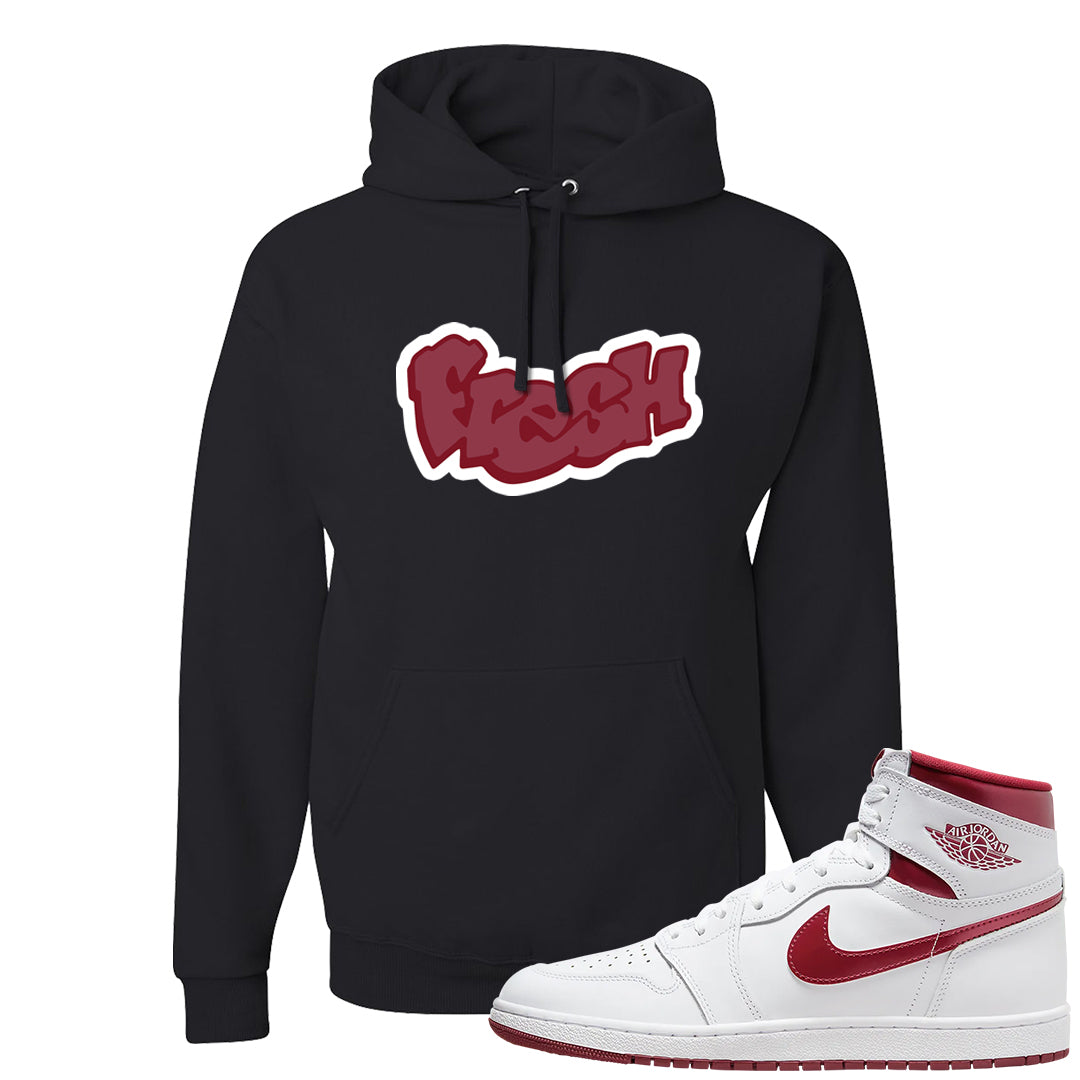 Metallic Burgundy High 1s Hoodie | Fresh, Black