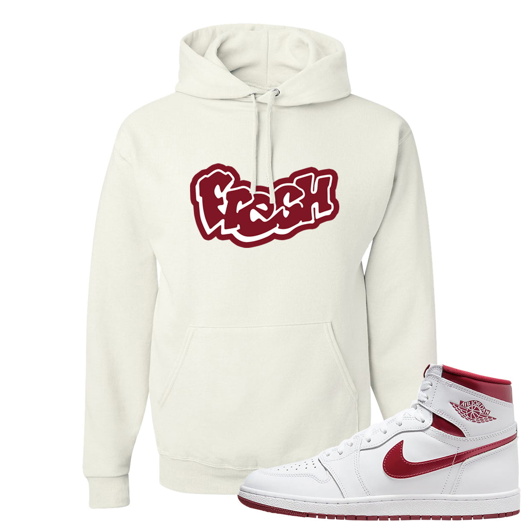 Metallic Burgundy High 1s Hoodie | Fresh, White