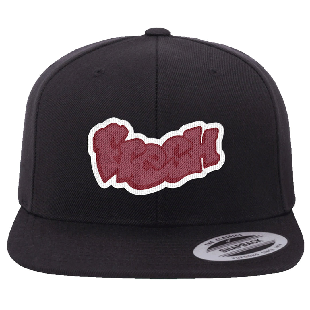 Metallic Burgundy High 1s Snapback Hat | Fresh, Black