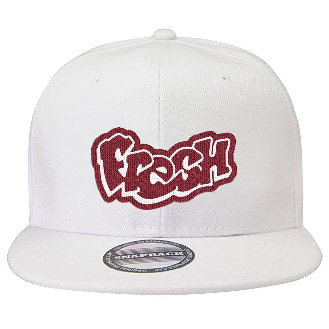 Metallic Burgundy High 1s Snapback Hat | Fresh, White