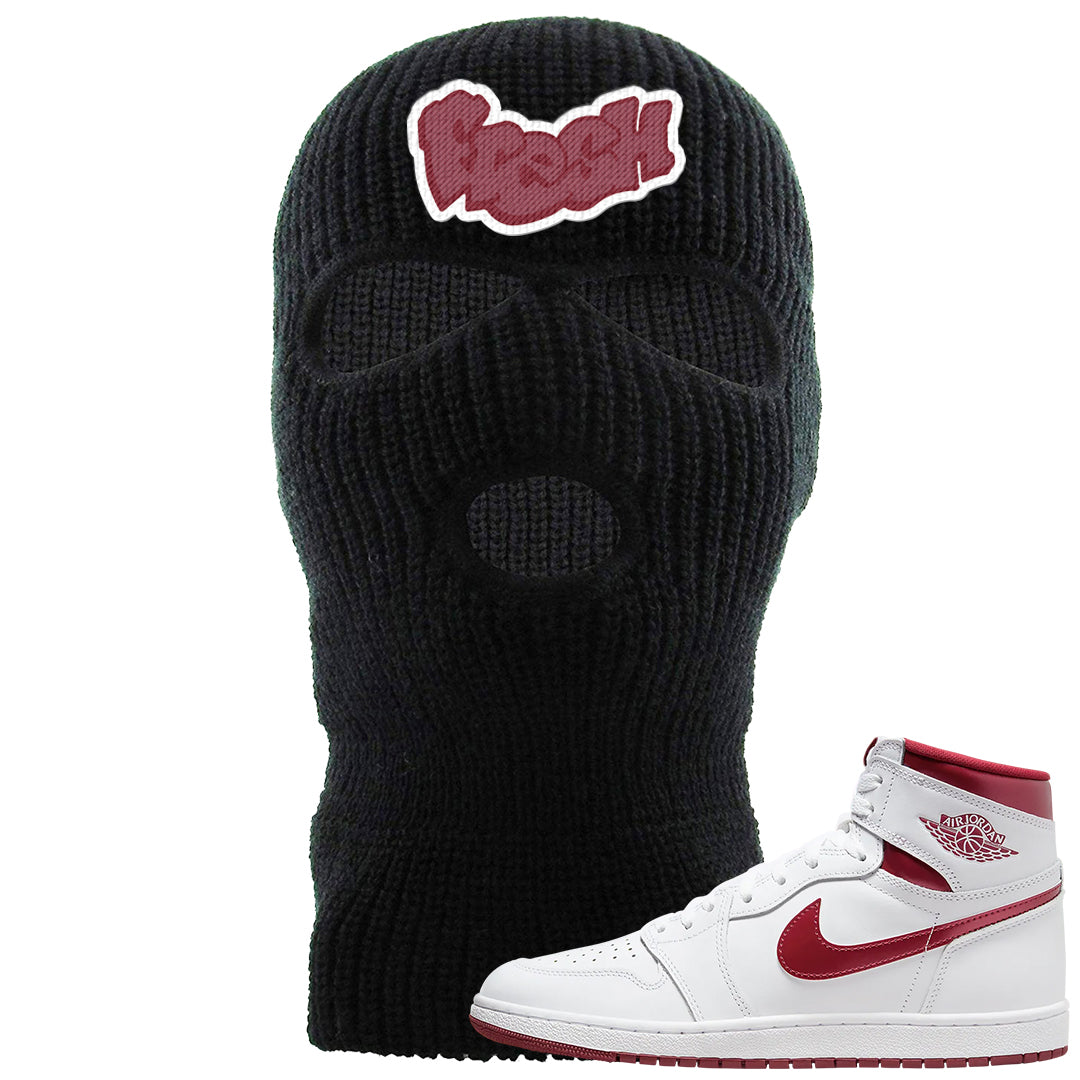 Metallic Burgundy High 1s Ski Mask | Fresh, Black