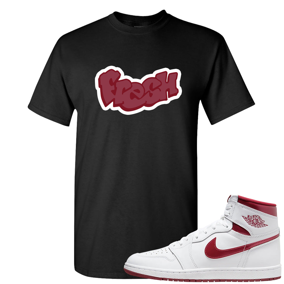 Metallic Burgundy High 1s T Shirt | Fresh, Black