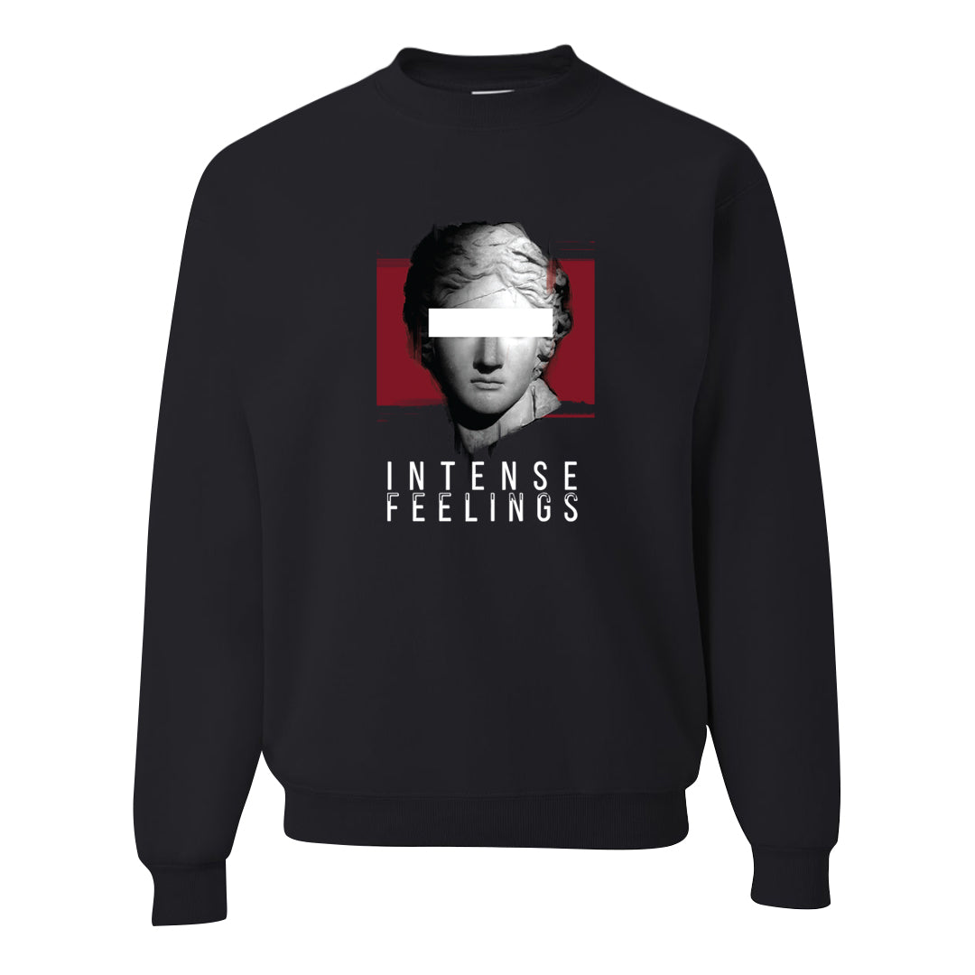 Metallic Burgundy High 1s Crewneck Sweatshirt | Intense Feelings, Black