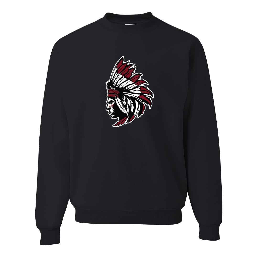 Metallic Burgundy High 1s Crewneck Sweatshirt | Indian Chief, Black