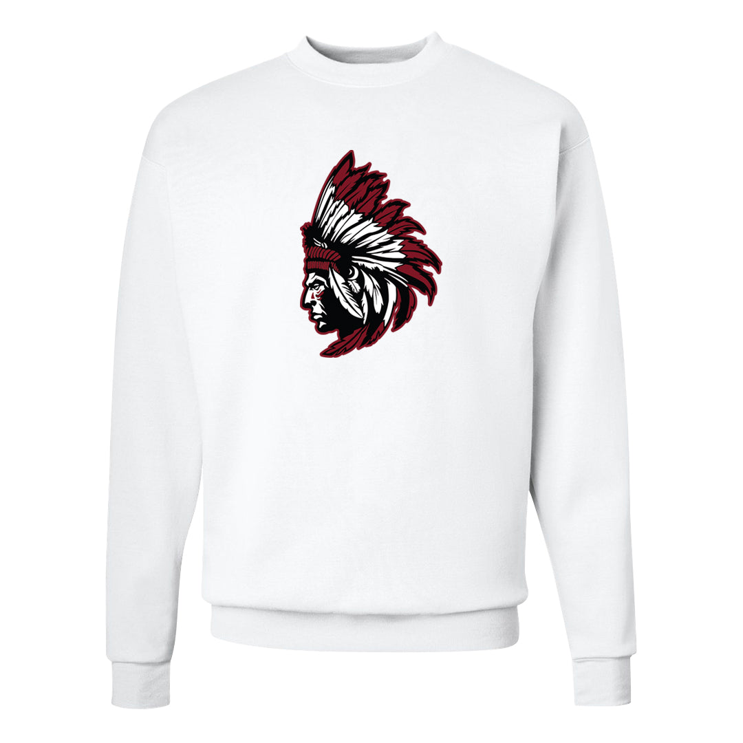 Metallic Burgundy High 1s Crewneck Sweatshirt | Indian Chief, White
