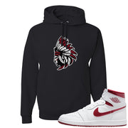 Metallic Burgundy High 1s Hoodie | Indian Chief, Black