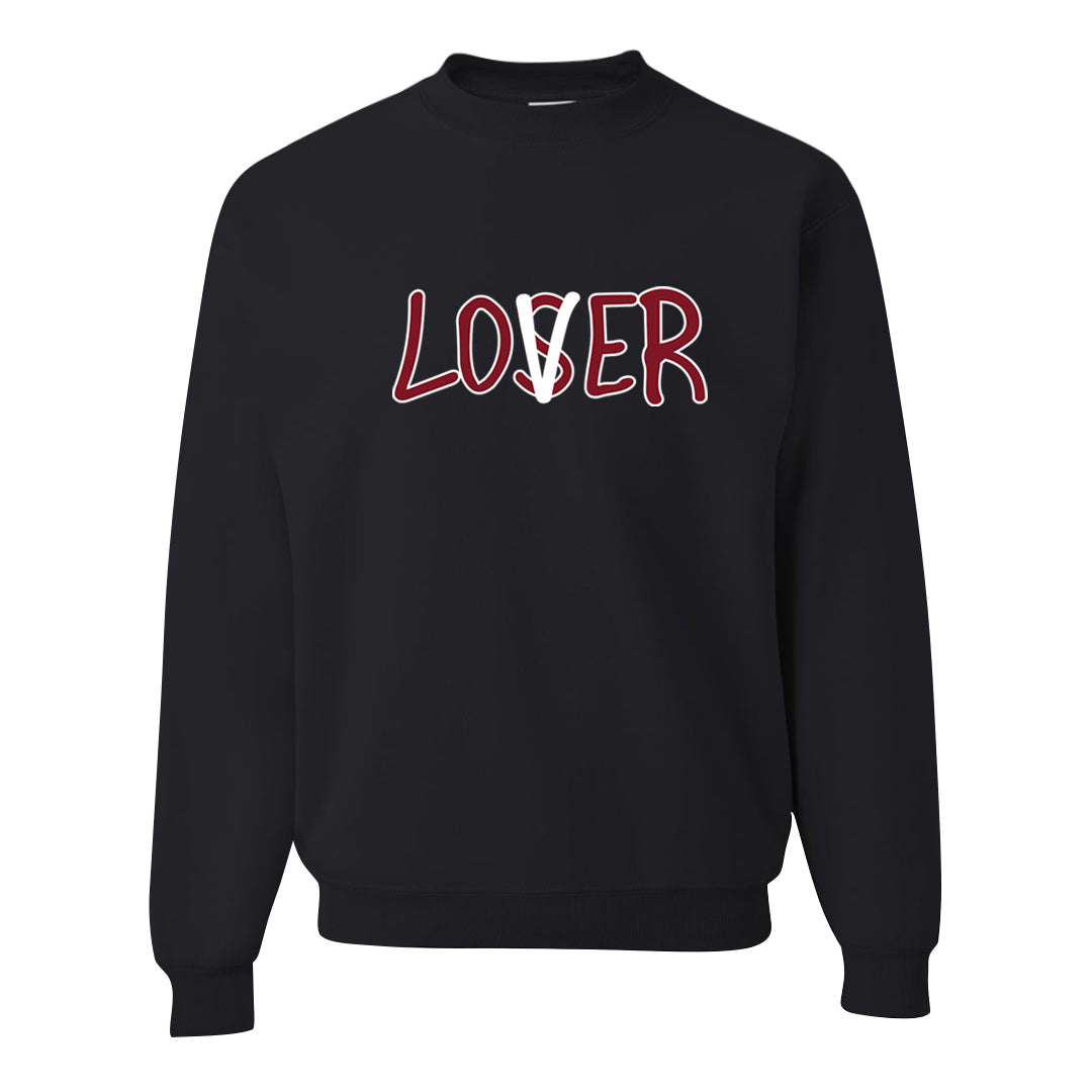 Metallic Burgundy High 1s Crewneck Sweatshirt | Lover, Black