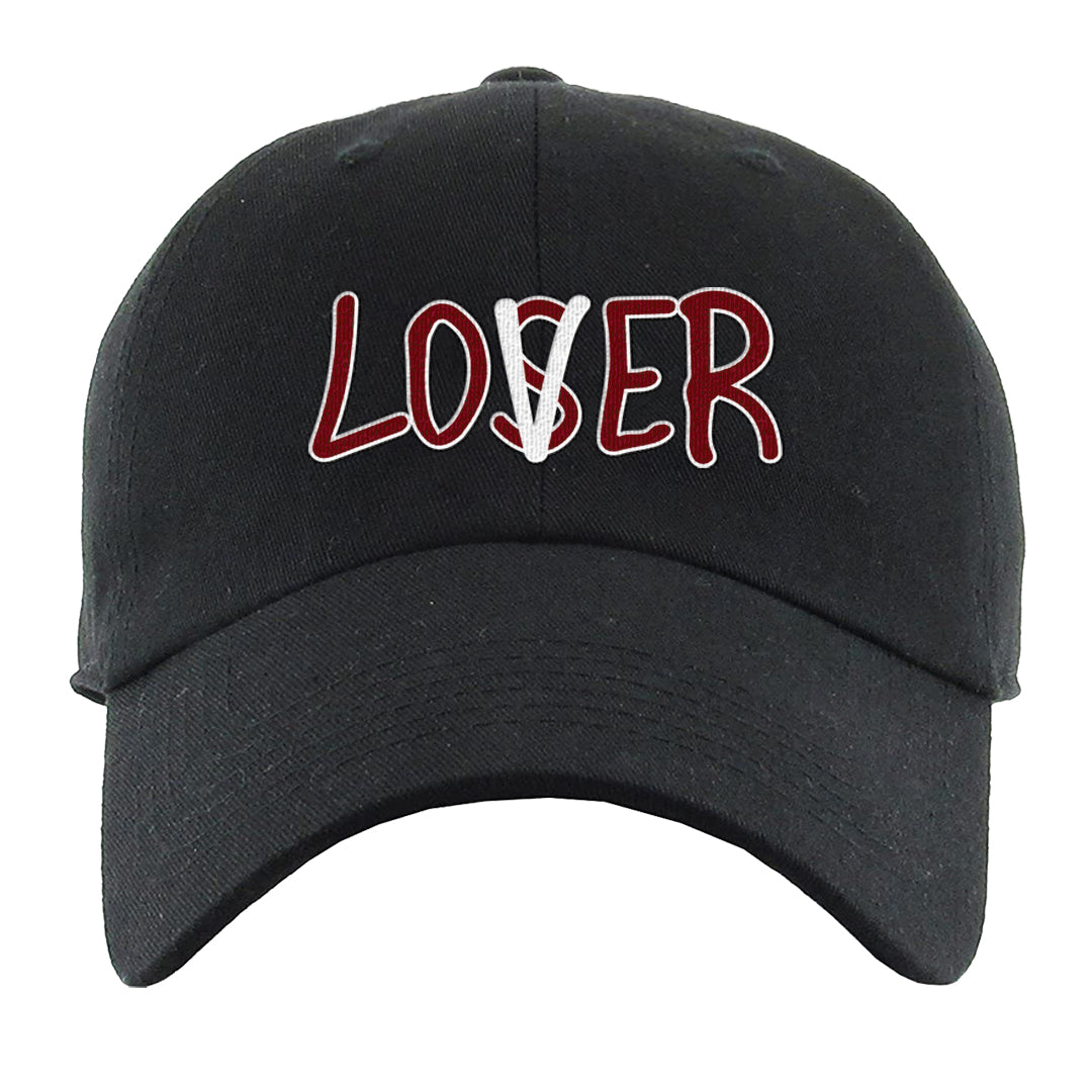 Metallic Burgundy High 1s Dad Hat | Lover, Black