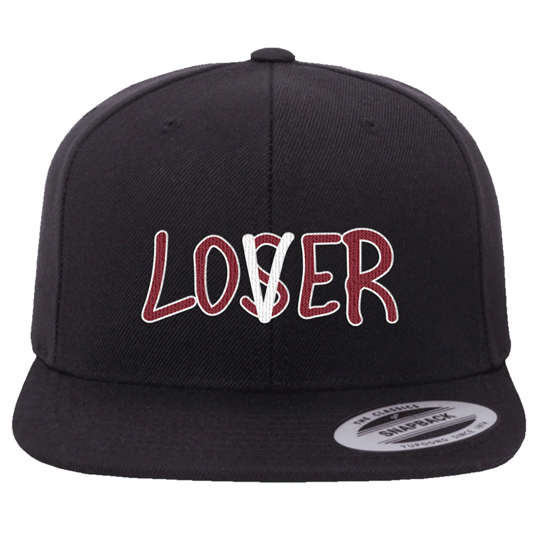 Metallic Burgundy High 1s Snapback Hat | Lover, Black