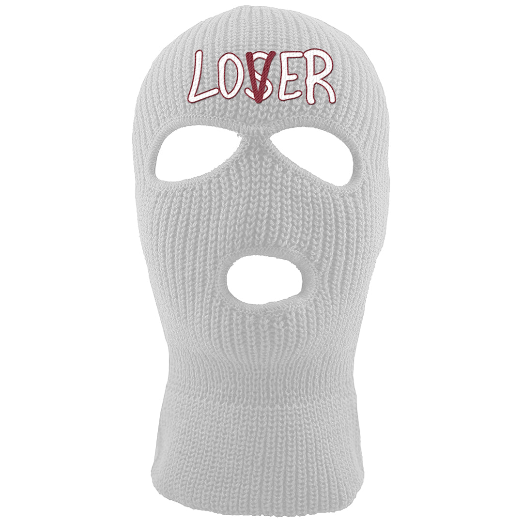 Metallic Burgundy High 1s Ski Mask | Lover, White