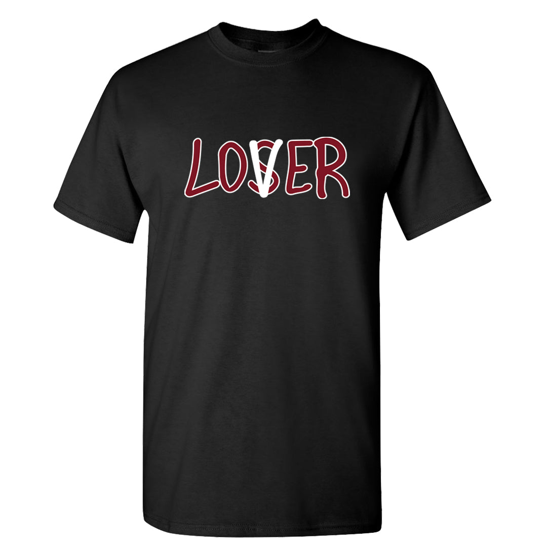 Metallic Burgundy High 1s T Shirt | Lover, Black