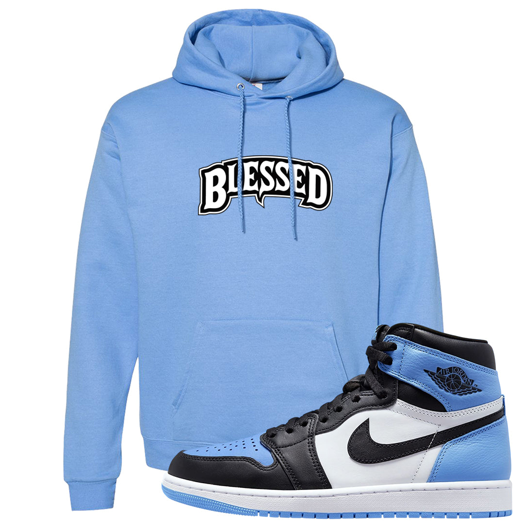 UNC Toe High 1s Hoodie | Blessed Arch, Carolina Blue