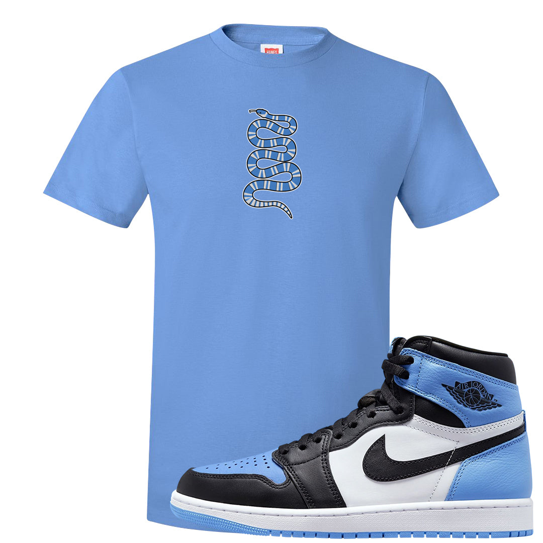 UNC Toe High 1s T Shirt | Coiled Snake, Carolina Blue